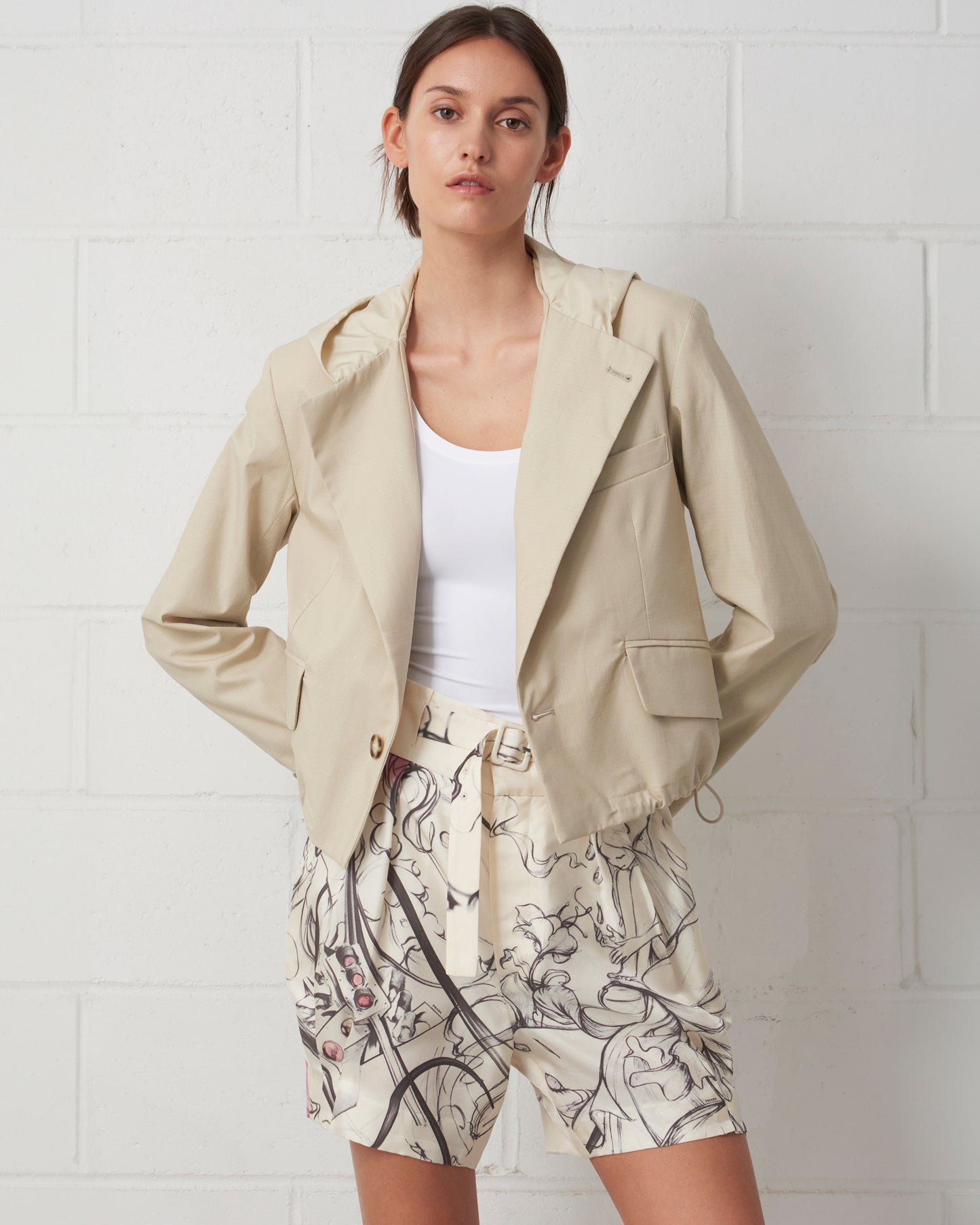 The Cropped Hooded Blazer